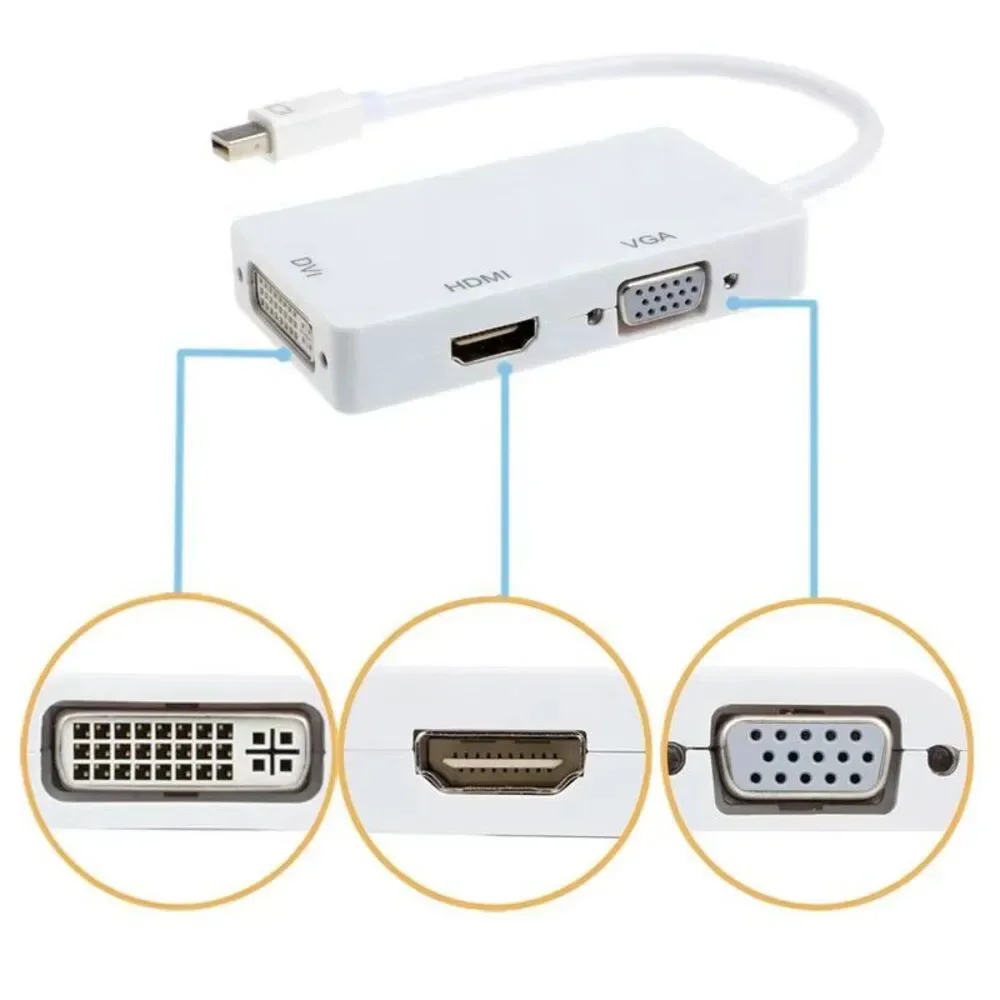 x2 Pack Thunderbolt/DisplayPort to HDMI DVI VGA Converter Mac PC Adapter Laptop